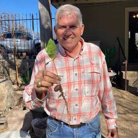 Ted with a baby plant